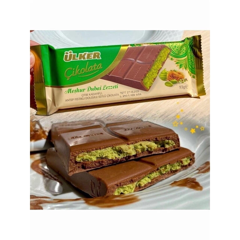 10個！Ülker Meshur Dubai Lezzeti ドバイチョコレート Ulker Dubai Chocolate 93g, Unique Dubai-Inspired Flavors, Rich and