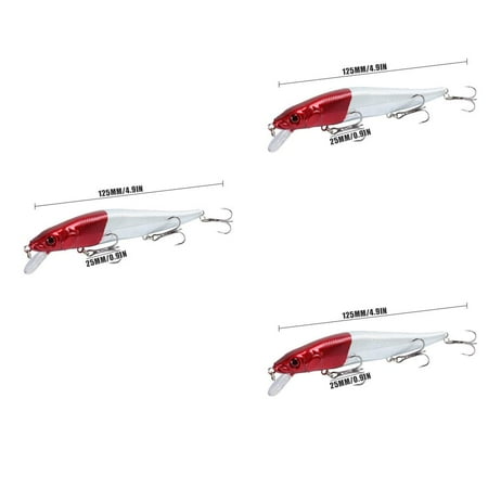 3pcs Yihaifu Lure Bait Artificial Crankbait Outdoor Fishing 3D bait lure Eyes Swimbait with 3-claw Hooks Fishing