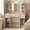 Natural Oak, variant on Amlancher Makeup Vanity Desk with Lighted Mirror and Rotating Jewelry Organizer, Bedroom Dressing Table with Charging Station, White