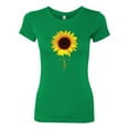thumbnail image 2 of Sunflower Christian Faith Cross Inspirational/Christian Womens Slim Fit Junior Tee, Kelly, 2XL, 2 of 3
