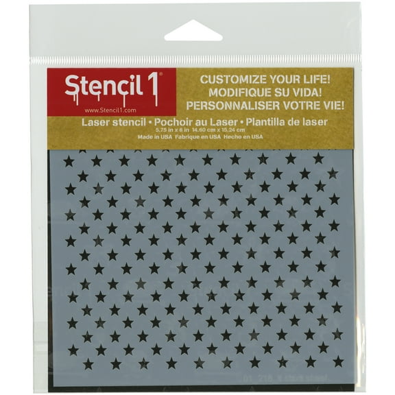 Stencil1 Stars Small Pattern Stencil Art Craft 5.75" x 6"