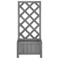 thumbnail image 2 of vidaXL Planter with Trellis Grey Solid Wood Fir, 2 of 5