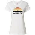 thumbnail image 3 of Inktastic Madison Wisconsin Skyline Retro Sunset Women's T-Shirt, 3 of 5