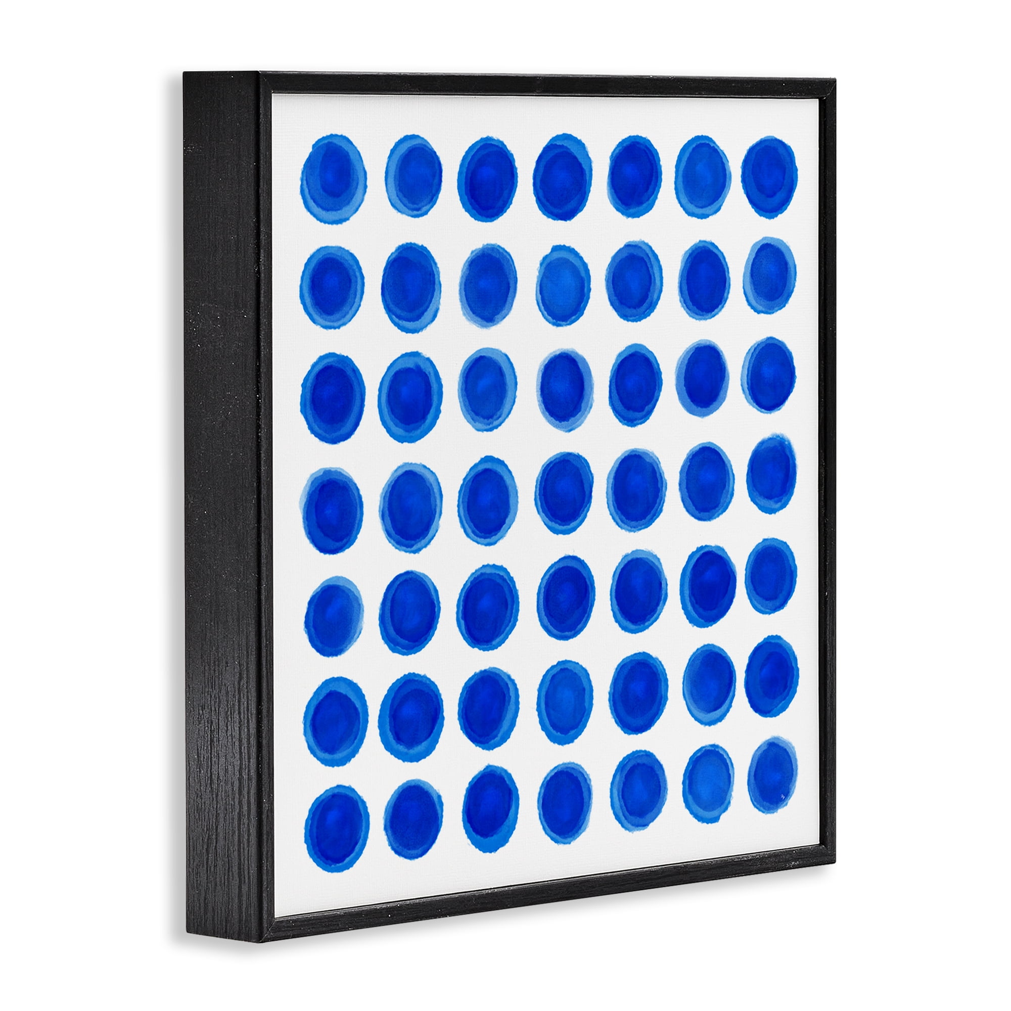 Stupell Industries Blue Dots Uniform Pattern Black Framed Giclee Art, design by Martina Pavlova