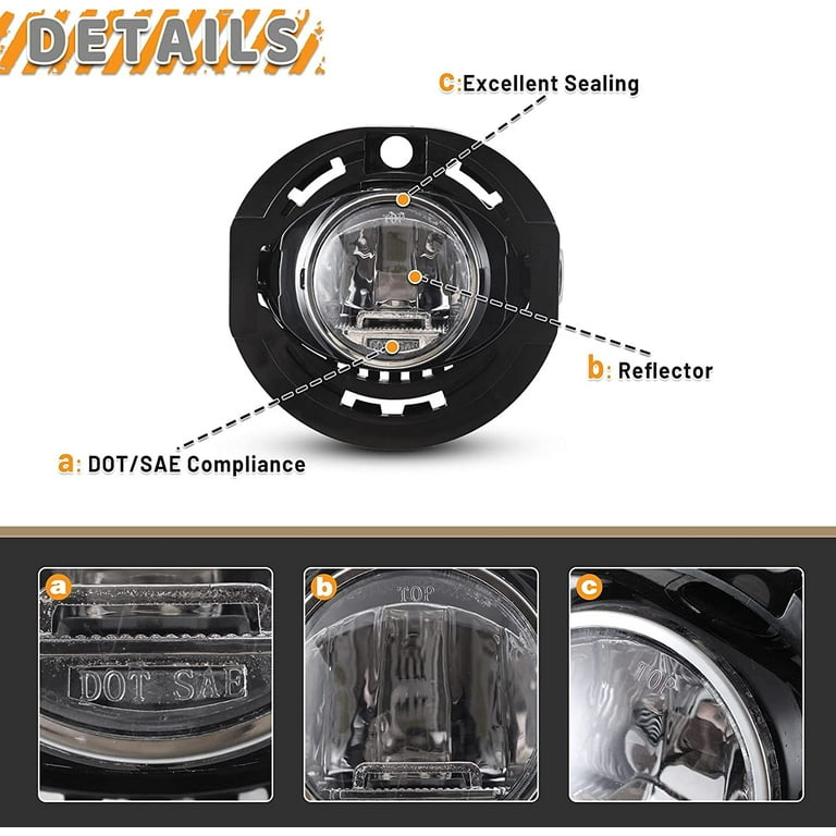 LED Fog Lights Assembly For JEEP GRAND CHEROKEE 2014-2016/DODGE CHARGER  2015-2019/CHRYSLER 300 2015-2019/CHRYSLER PACIFICA 2017-2020