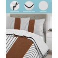 thumbnail image 4 of Quilts Twin Size, Black Striped Geometric Soft Comforter Bedding Set for Bed, Modern Boho Brown Lightweight Quilted Bedspread with Pillow Cover(2 Pieces) for All Season, 68x86 Inch, 4 of 6