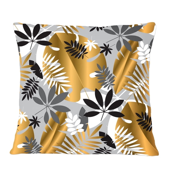 Designart Geometric luxury jungle foliage pattern' Mid-Century Modern Throw Pillow - 12x20