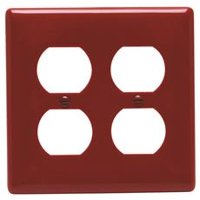 WALLPLATE 2-GANG DUPLEX RED