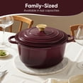 thumbnail image 5 of Daluvenix 6qt Enameled Cast Iron Dutch Oven Pot with Lid for Bread,Non-Stick Cookware with Dual Handles for Cooking & Roasting, Figue, 5 of 9