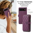 thumbnail image 2 of Nalacover for Google Pixel 6 6.4 inch Premium PU Leather Crossbody Case with Shoulder Strap & Wrist Strap,Shockproof Magnetic Flip Kickstand Credit Card Slots Zipper Wallet Phone Case,Darkpurple, 2 of 12