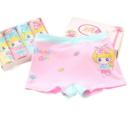 

5pcs Girls Cartoon Cotton Boxer Briefs Breathable Children Underwear