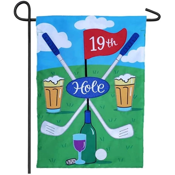 Welcome Flag - 19Th Hole Golf Garden Flags Double Sided Holidays Yard Flags 12 x 18 Inch