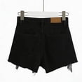 thumbnail image 4 of Nestiefly Jean Shorts Womens Stretchy High Waisted Y2k Ripped Distressed Frayed Hem Jorts Pockets Casual Summer Denim Shorts Black L, 4 of 5