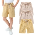 thumbnail image 2 of KAUOD 3 Pack Boys Girls Bermuda Shorts Kids Plain Wide Leg Elastic Waist Shorts Summer Beach Comfy Midi Short Pants, 2 of 4