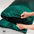 thumbnail image 5 of Regency Heights Satin Sheet Set, Cal King Bed Sheets with Pillowcases, 6-Piece Luxury Silky Sheet Set, Emerald, Gifts for Women, 5 of 12