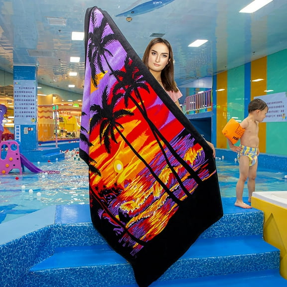 Beach Towels Oversized 180*105cm Bath Towel Seaside Style Long Cotton Bath Towel Beach Towel on Clearance