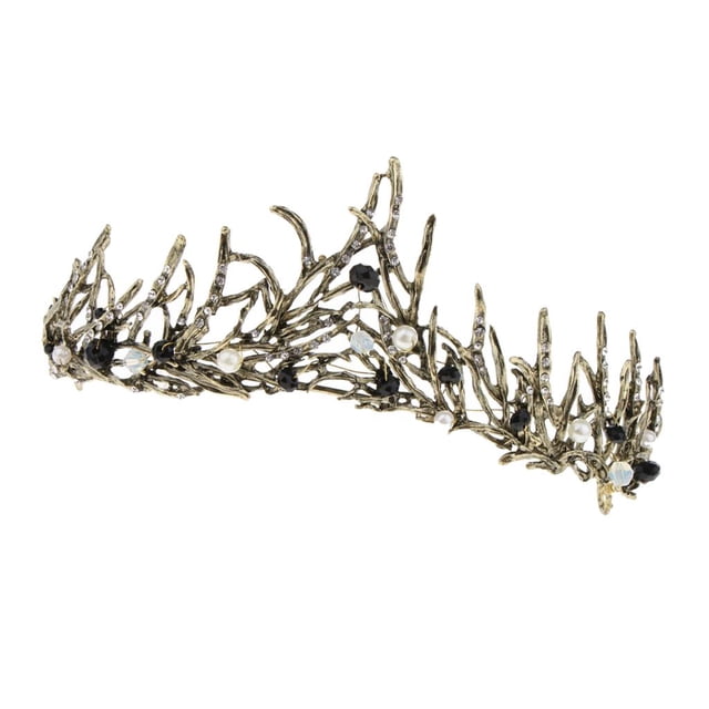 Nupcial Crystal Pearl Tiaras Crown Hairbands Wedding Party Hair Decor Bronce