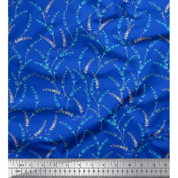 Soimoi Cotton Poplin Fabric Lavender Floral Printed Craft Fabric by The Yard 56 Inch Wide