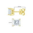 thumbnail image 6 of AGS Certified 1/4 Cttw Princess-Cut Square Diamond 4-Prong Solitaire Stud Earrings in 14K Yellow Gold (L-M Color, I1-I2 Clarity), 6 of 9