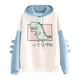 thumbnail image 3 of Sudadera con capucha de dibujos animados de dinosaurio para mujer, sudadera gruesa de estilo coreano con estampado informal, Tops de invierno, 3 of 3