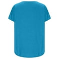 thumbnail image 4 of Yuyuzo Plus Size Tops for Women Oversized T Shirts Short Sleeve Shirts Deep V Neck Loose Fitted Tees Solid Color, 4 of 5