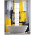 thumbnail image 5 of Abstract Color Block Sheer Curtains 108 Inches Long 2 Panels Yellow Block Modern Gradient Black Light Filtering Semi Sheer Window Curtains Drapes for Bedroom Living Room 52"x108", 5 of 7
