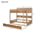 thumbnail image 5 of Euroco Wood Twin over Twin Bunk Bed with Storage Shelves and Trundle, Antique Wood, 5 of 9