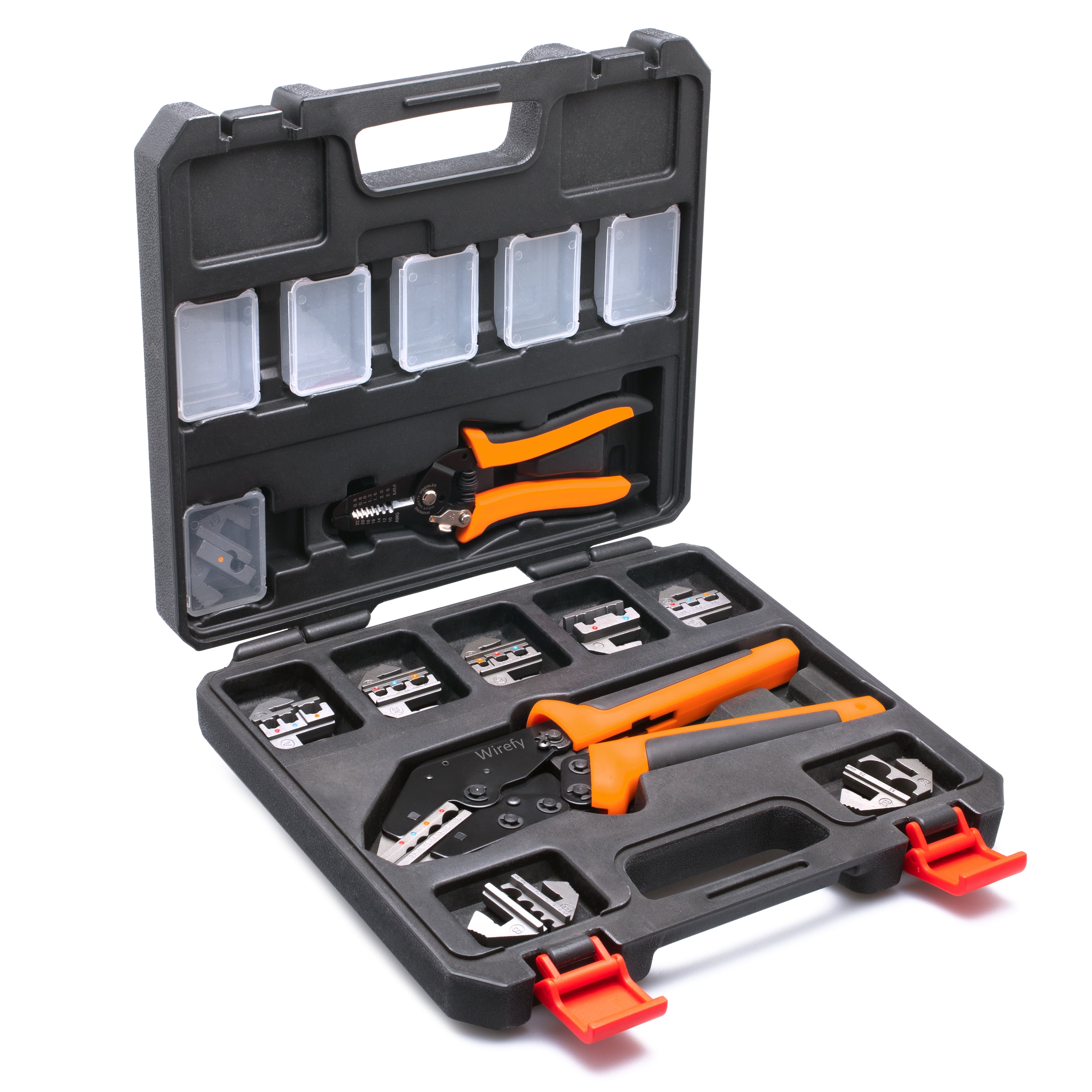 9in Ratchet Crimper Cable Wire Terminals Electrical Plier Crimping Tool Set Kit 