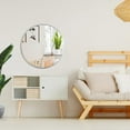 thumbnail image 2 of 32 Inch Round Bathroom Mirror Silver Metal Frame Wall Mounted for Modern Bathrooms, 2 of 10