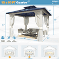 thumbnail image 7 of EROMMY 10'x10' Gazebo Hardtop, Galvanized Steel Double Roof Metal Gazebo with Aluminum Frame, Permanent Outdoor Pavilion for Patio Lawn and Garden, Blue, 7 of 7