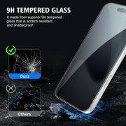 2 Pack iPhone 17 Pro Privacy Screen Protector, 9H Anti Spy Dark Tempered Glass Screen Protector for iPhone 17 Pro, Easy Installation, Bubble Free