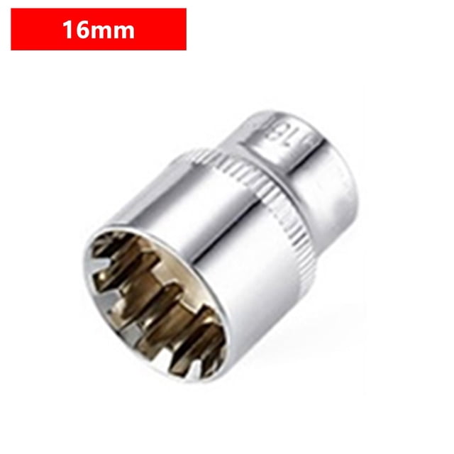 12 Point Mirror Short Socket Head 3/8inch Drive for Torx Bit Ratchet Wrench Adapter 16mm