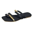 thumbnail image 4 of Dakaela Women's Slide Sandals Fashion Square Open Toe Footbed Slippers Summer Beach Slip on Shoes, 4 of 5