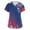 Z001_Blue, variant on US 250th Anniversary Womens Scrub Tops Retro Floral and Flag Print Short Sleeve Nurse Working Uniforms 2026 4th of July New Medical Plus Size Scrub Shirts