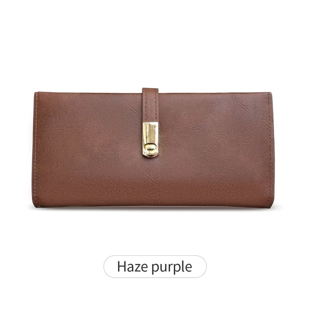 Cartera de mujer con hebilla larga, sencilla, de moda, de gran capacidad, cómoda, suave, para mano