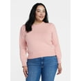 thumbnail image 5 of Time and Tru Women's Crewneck Sweater with Long Sleeves, Sizes XS-XXXL, 5 of 6