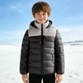 thumbnail image 6 of Kids Winter Coats Hooded Puffer Jacket Boys Color Block Jacket Full-Zip Long Sleeve Waterproof Kids Lightweight Jacket Boys' Outerwear Jackets & Coats 8-10 Years, 6 of 6