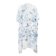 thumbnail image 2 of HELLHERO Blue Vintage Floral & Bird Kimono Cover Up - Lightweight Breathable Beachwear for Summer Vacation, Pool & Resort - Loose Fit Women's Swim Cover, 2 of 6