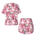 thumbnail image 5 of Naloa Rose Rabbit Women's Short-Sleeved Pajama Set, Loungewear, Summer pajamas, Breathable Cozy - 3X-Large, 5 of 9
