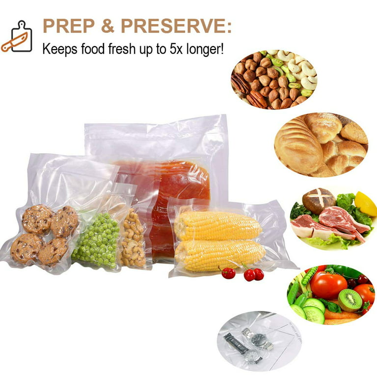 GERYON 50 PCS Vacuum Sealer Bags Pre-Cut for Food Storage Quart