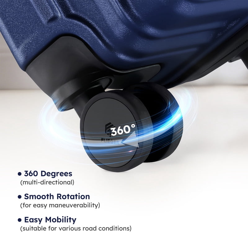Gowill 3 Piece Hardside Luggage Set 27/23/19 inch Hardshell Lightweight Spinner Wheels Carry-on and Checked Suitcase.Navy Blue