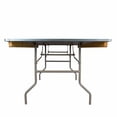thumbnail image 3 of 96" x 40" (8 Foot) Rectangle Heavy Duty Natural Plywood Folding Banquet Table by Chivari, 3 of 8