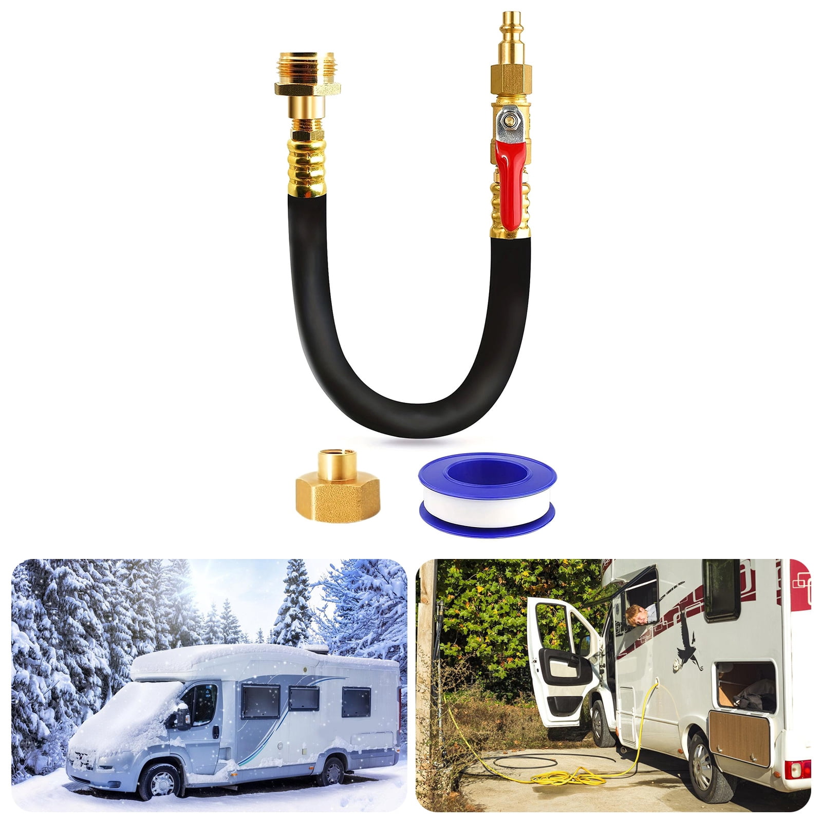 Winterize Sprinkler Blowout Adapter Hose Male Female Quick Connecting Sprinkler Winterization Kits with Shut Close Valves