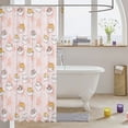 thumbnail image 3 of Manfei Funny Pet Shower Curtain 72Wx72L, Kawaii Slepping Cat Bathroom Curtain, Pink, 3 of 5