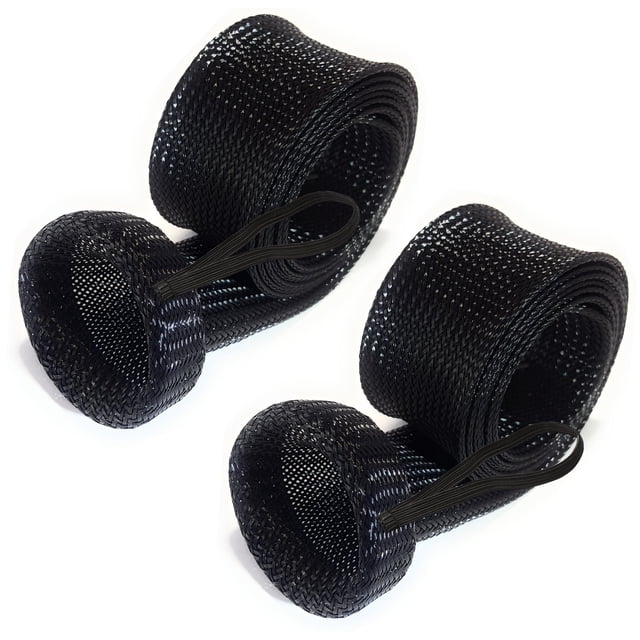 Reaction Tackle Fishing Rod Socks - Fishing Pole Sleeves and Covers for Baitcasting Rods, Spinning Rods Black (Flat-Cast-3)