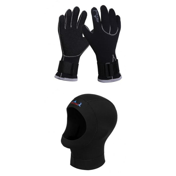 Guantes de Buceo Trajes de Neopreno Guante de Cinco Dedos Y Mascarilla con METRO Zulema Guantes de capucha de buceo