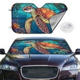 thumbnail image 2 of Balery Sea Turtle in Coral Print Car Windshield Sun Shade,Windshield Sunshade for Car Pickup Truck SUV Accessories-Medium, 2 of 7