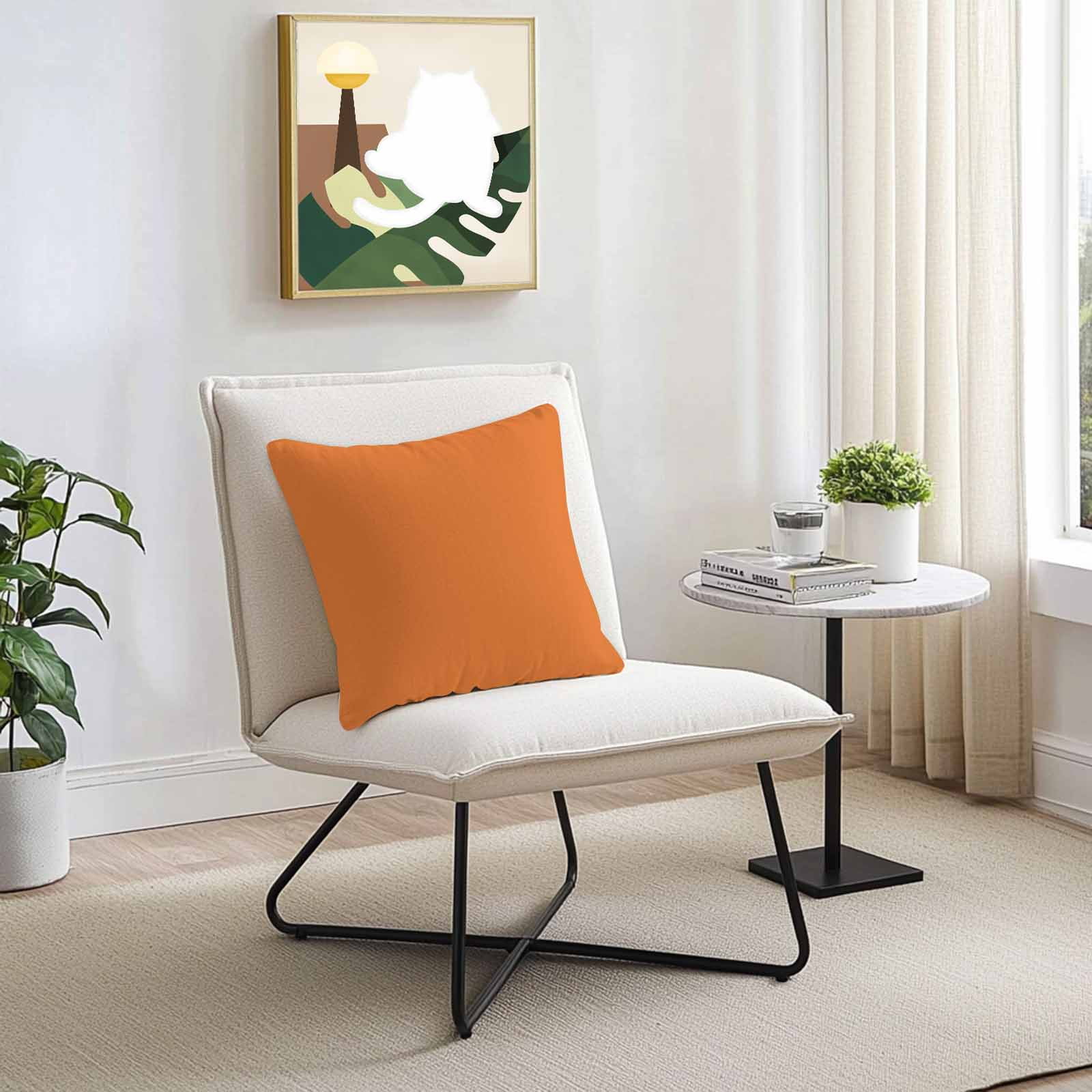 Boanket Outdoor Pillow Covers 26 x 26 Inches, Orange Waterproof Throw Pillow Cover Set of 2, Pure Orange Decorative Square Cushion Covers for Patio/Tent/Couch/Garden