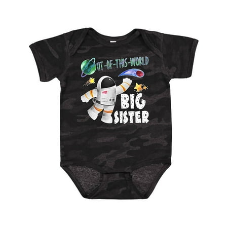 

Inktastic Out of this World Big Sister Astronaut in Space Gift Baby Girl Bodysuit