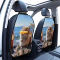 thumbnail image 3 of Fuzoiu Cute Guinea Pig Sea Print 2 Pack Kick Mat Back Seat Protector With 3 Storage Pockets, Universal Car Seat Back Organizer For Kids Pets, Waterproof Backseat Protector For Most Car, 3 of 8